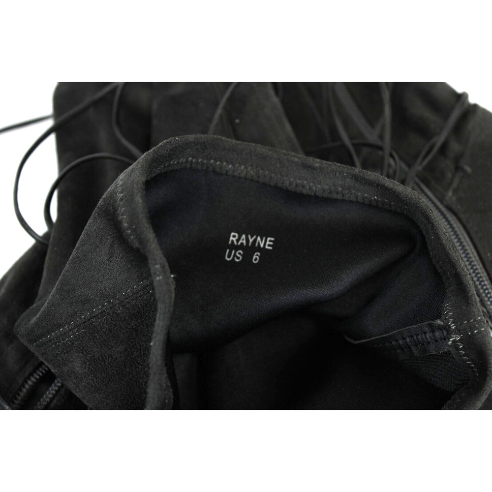 Leila Stone Rayne Suede Lace Up Zip Tall Boots Women 6 Block Heel 3.5" Dark Gray - Picture 12 of 15